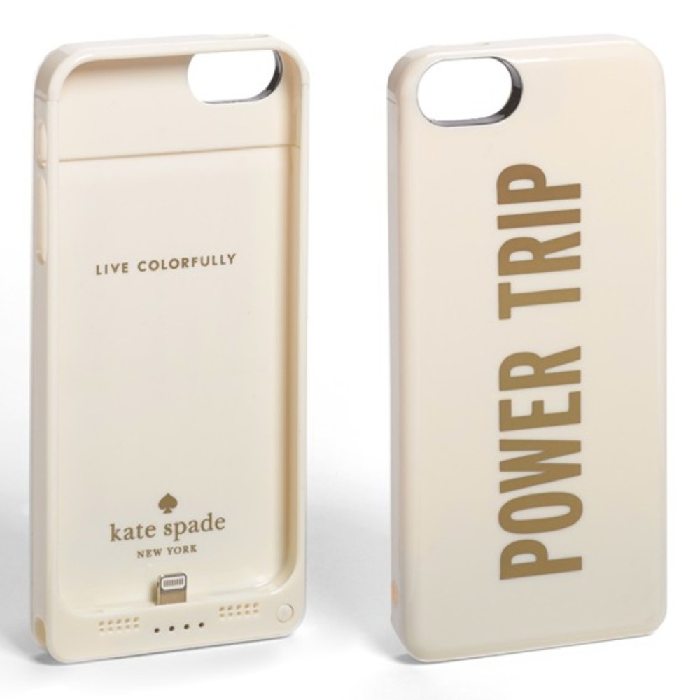 Kate Spade power trip iphone 5/5s case & charger Free Gift 🎁 Ships Same Day!